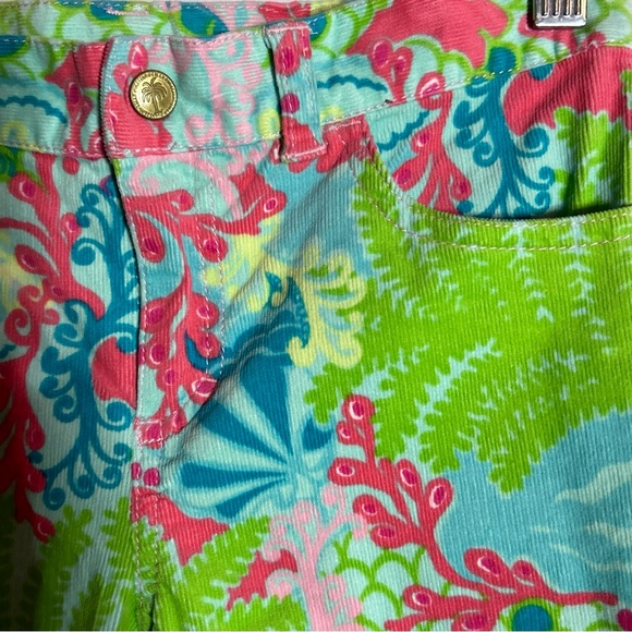 Girls Lilly Pulitzer size 10 Corduroy Colorful Pants Salamander Lizard Gecko Fun - Picture 3 of 12